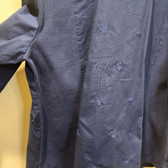 CHICO'S Blue Zinergy Flower-Embroidered Zip-Up Jacket size  3P (16P-18P) - Picture 8 of 12